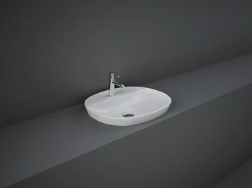 RAK-VARIANT - Semi-inset oval single ceramic washbasin by RAK Ceramics - view 3